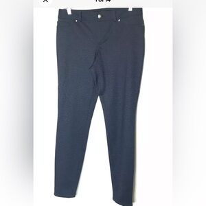 New DKNY Ponte Pant Zip Fly Slim Leg Size 8 Mid Rise Textured Gray